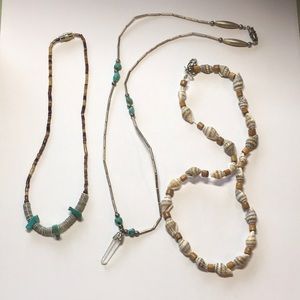 Turquoise and shell necklace set